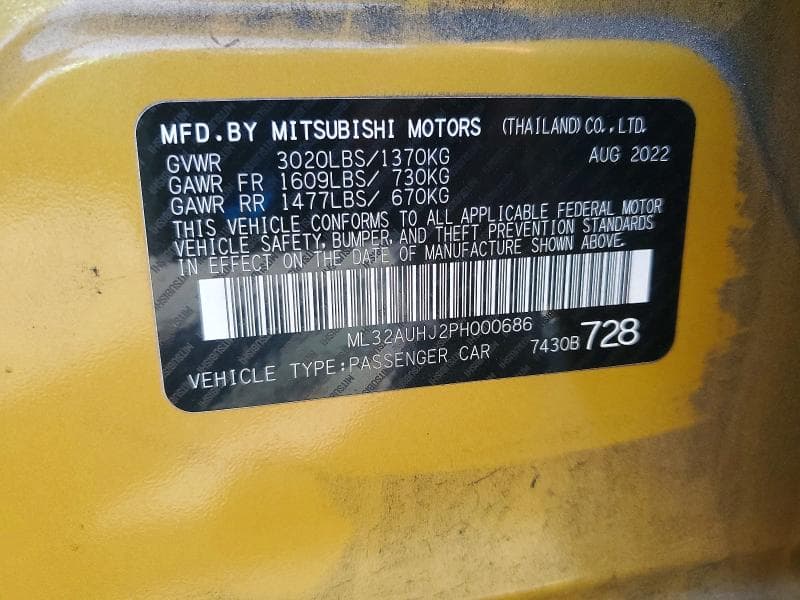 2023 MITSUBISHI MIRAGE ES 12