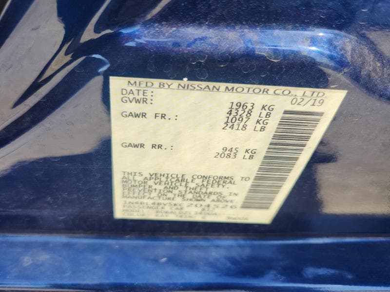 2019 NISSAN ALTIMA S 12