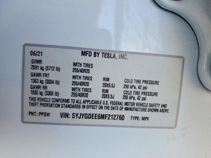 2021 TESLA MODEL Y 12