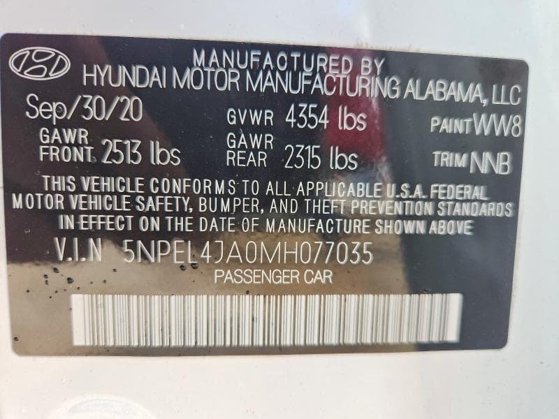 2021 HYUNDAI SONATA SEL 12