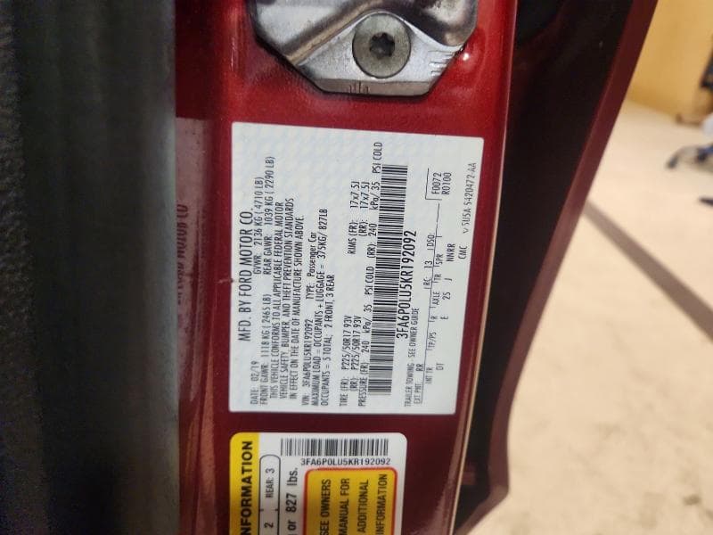 2019 FORD FUSION SE 12