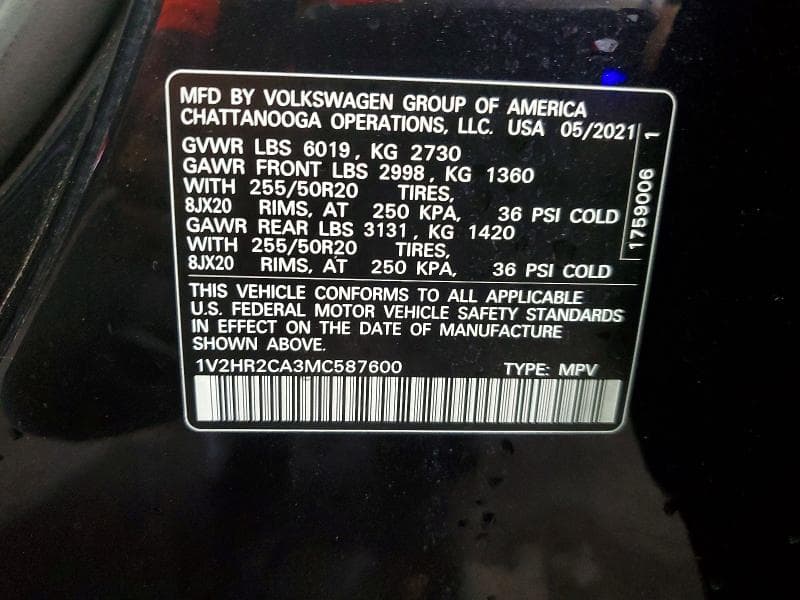 2021 VOLKSWAGEN ATLAS SE 12
