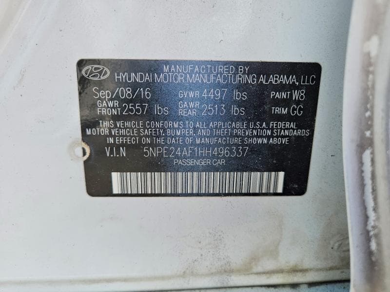 2017 HYUNDAI SONATA SE 12