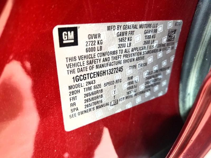2017 CHEVROLET COLORADO LT 12