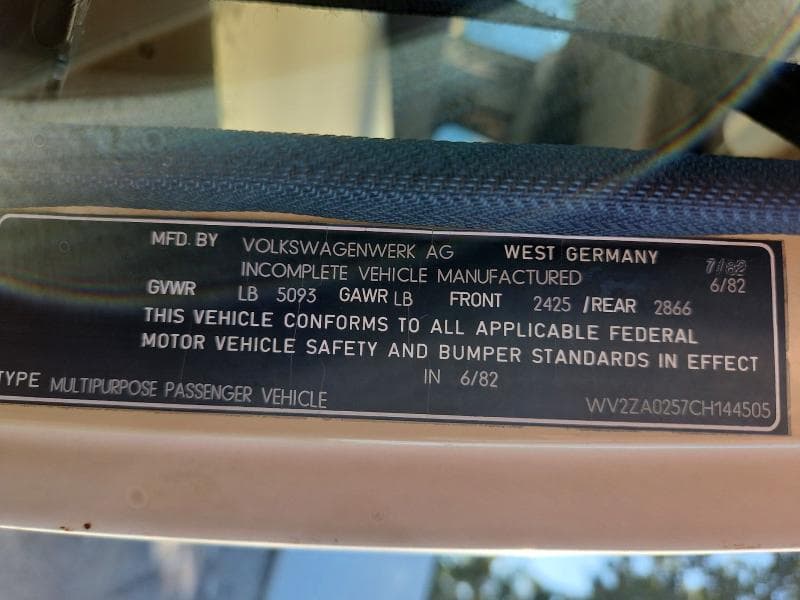 1982 VOLKSWAGEN VANAGON CAMPMOBILE 13