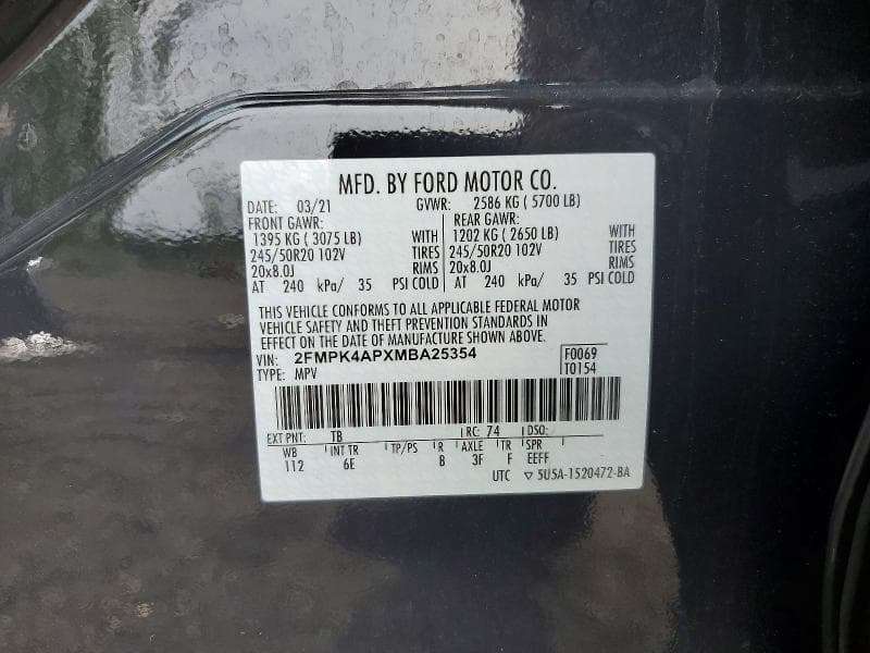 2021 FORD EDGE ST 13