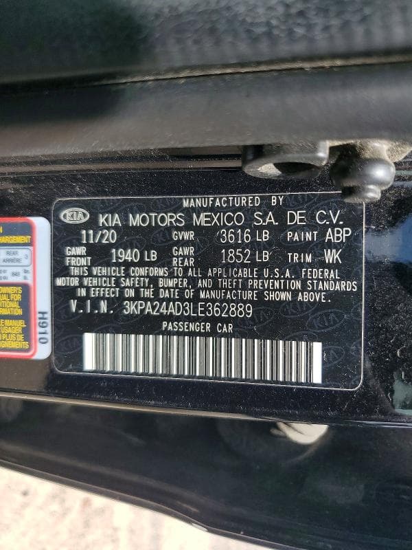 2020 KIA RIO LX 13