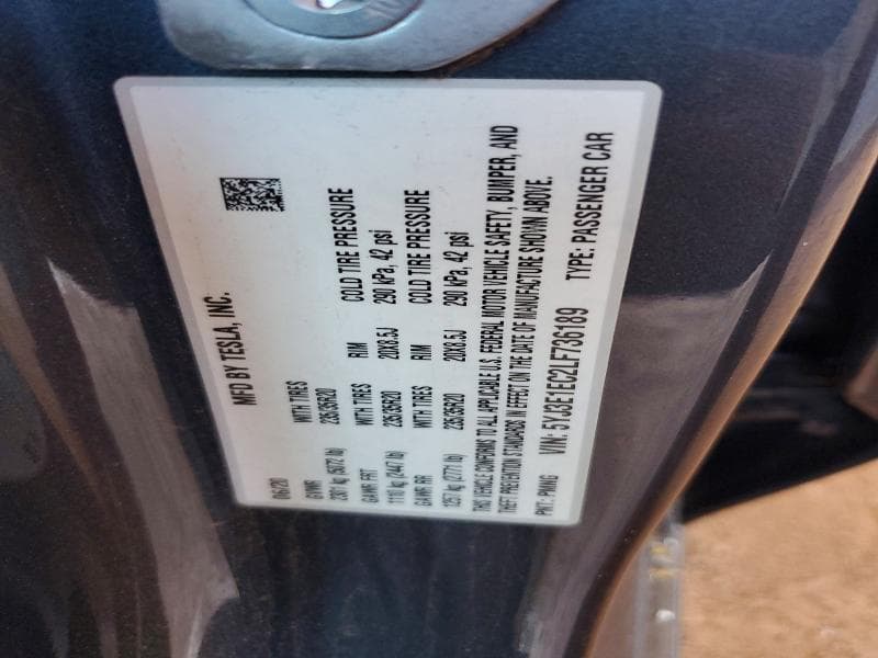 2020 TESLA MODEL 3 12