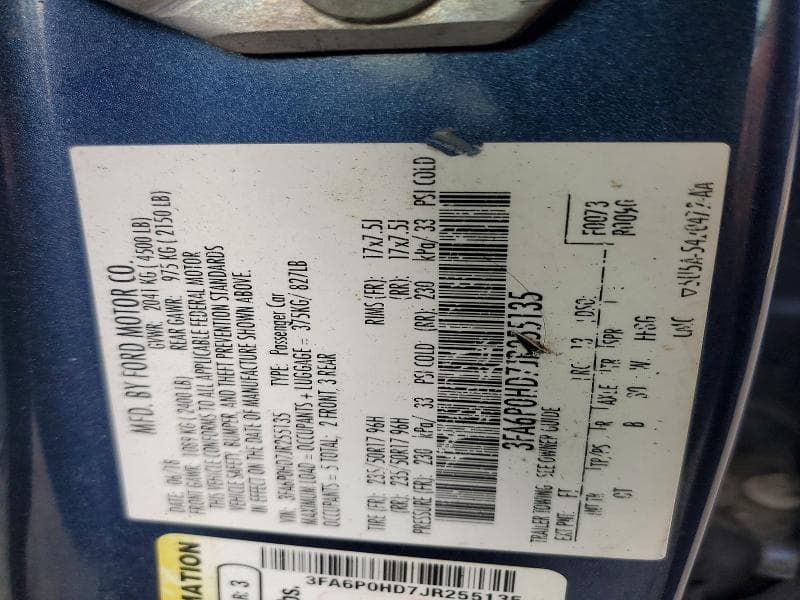 2018 FORD FUSION SE 13