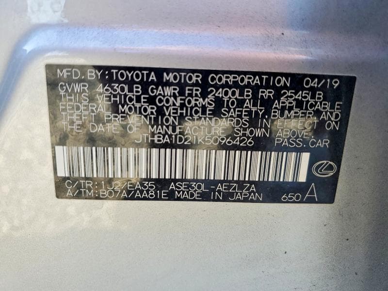 2019 LEXUS IS 300 12