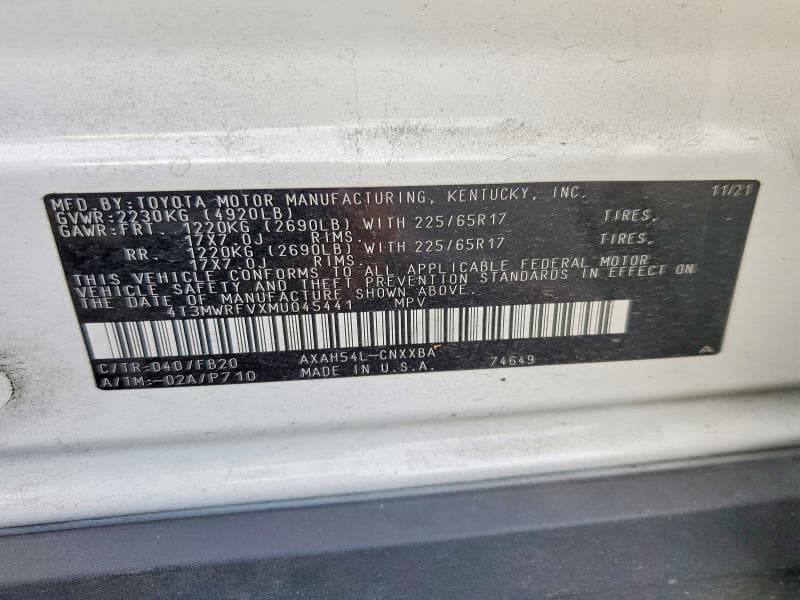 2021 TOYOTA RAV4 LE 13