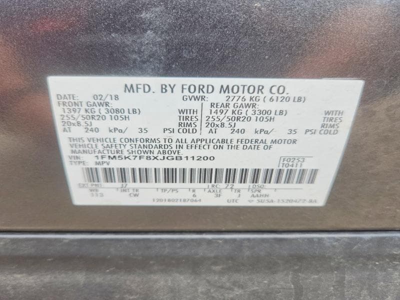 2018 FORD EXPLORER LIMITED 13