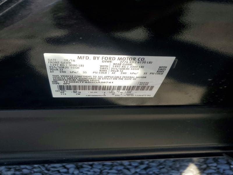 2017 FORD EXPLORER LIMITED 14