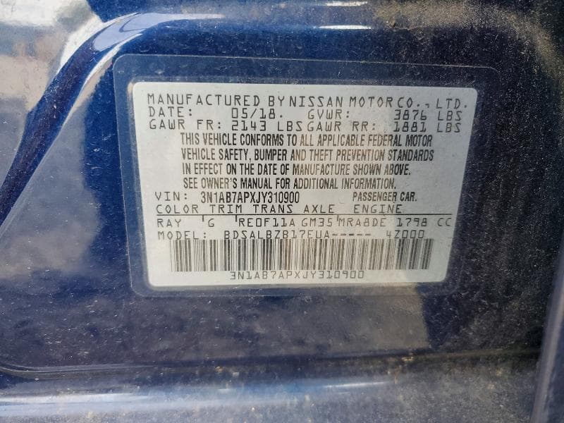 2018 NISSAN SENTRA S 13