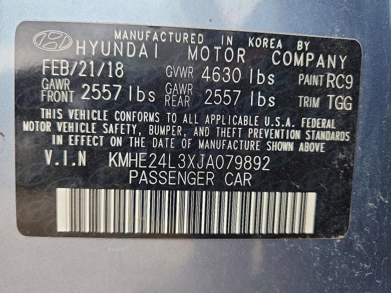 2018 HYUNDAI SONATA HYBRID SE 13