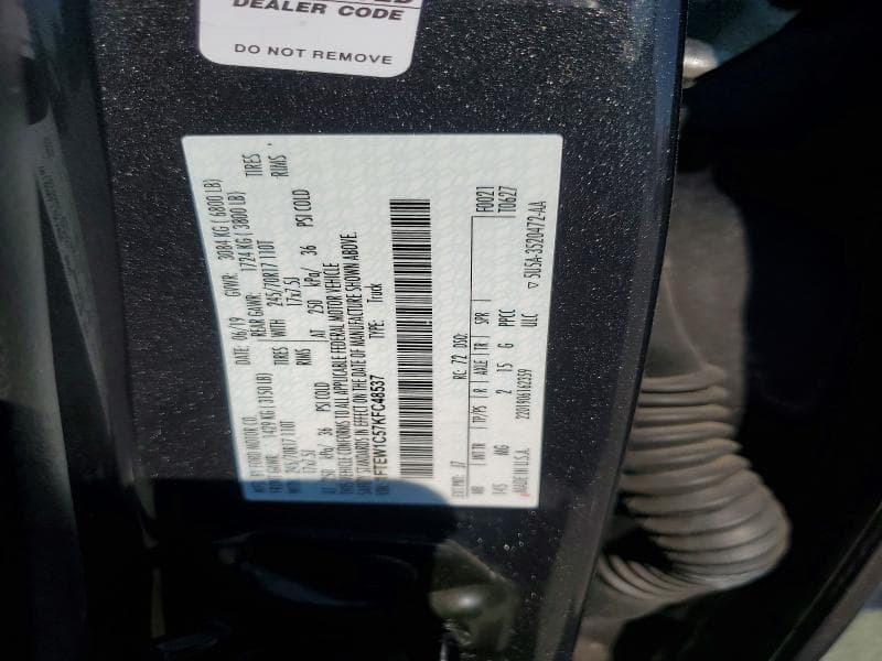 2019 FORD F150 SUPERCREW 12