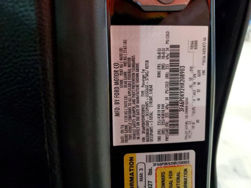 2017 FORD FUSION TITANIUM 13