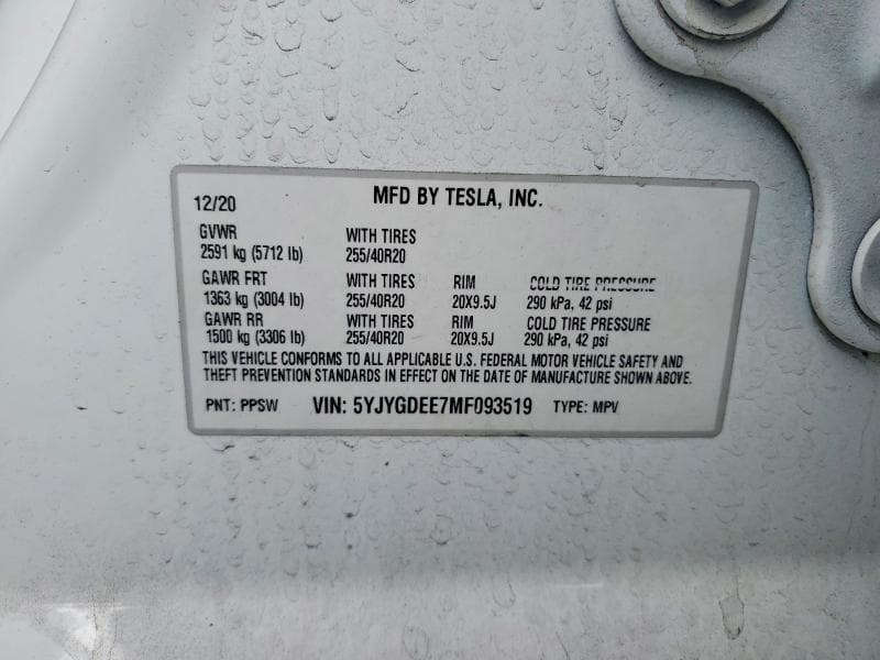 2021 TESLA MODEL Y 12