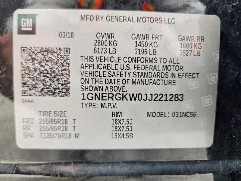2018 CHEVROLET TRAVERSE LT 13