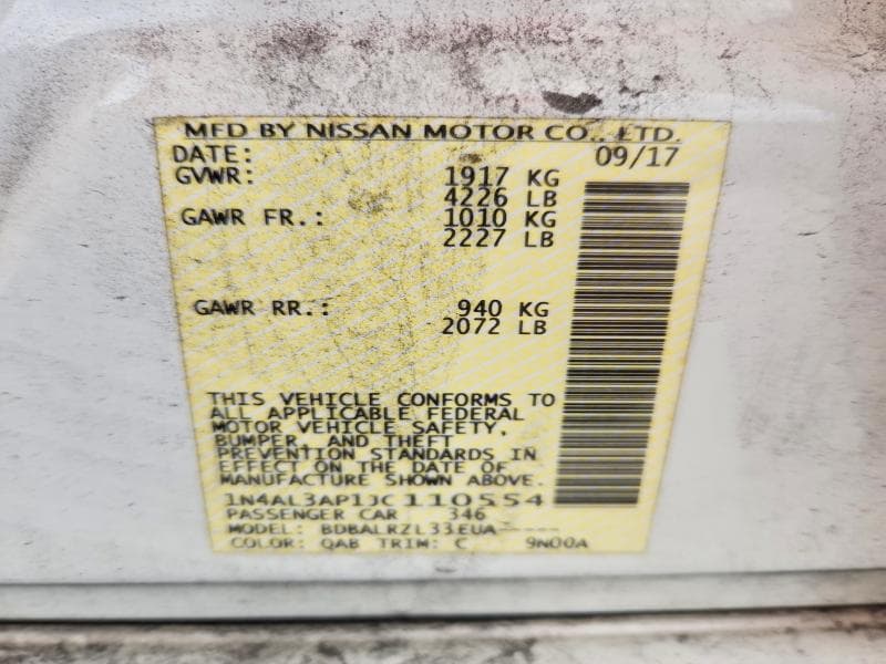 2018 NISSAN ALTIMA 2.5 SL 12