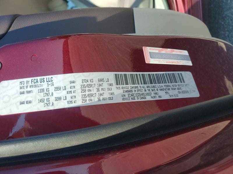 2017 CHRYSLER PACIFICA TOURING L PLUS 13
