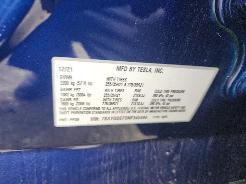 2022 TESLA MODEL Y 14