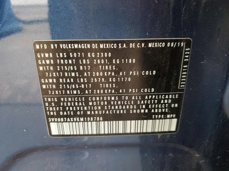 2019 VOLKSWAGEN TIGUAN S 13
