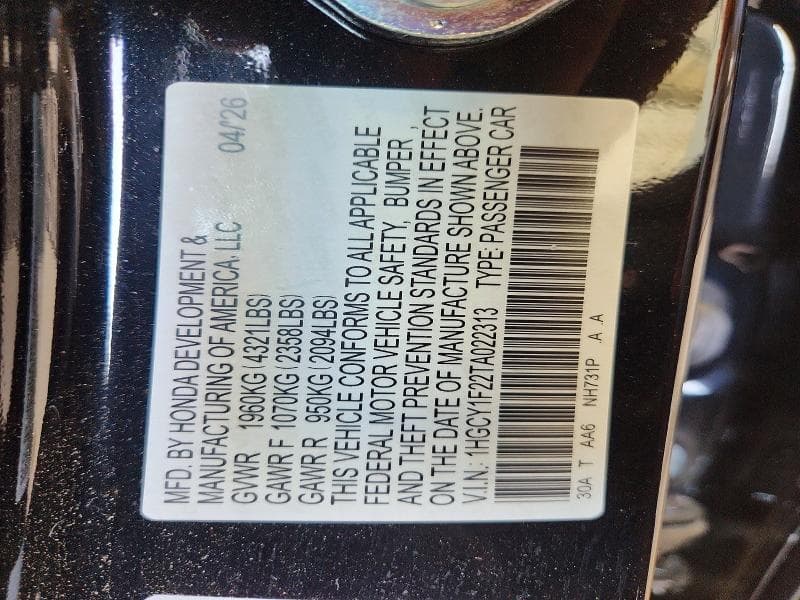 2026 HONDA ACCORD LX 13