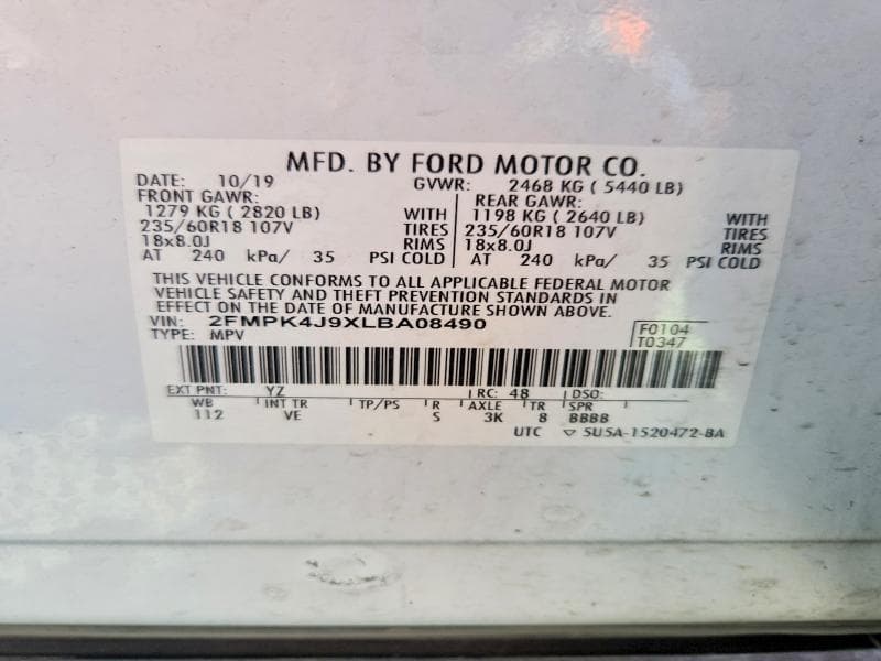 2020 FORD EDGE SEL 13