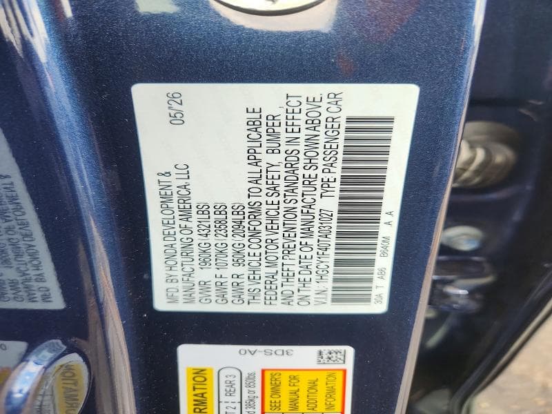 2026 HONDA ACCORD SE 13