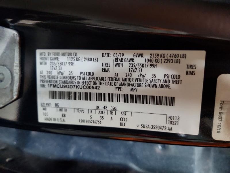 2019 FORD ESCAPE SE 13