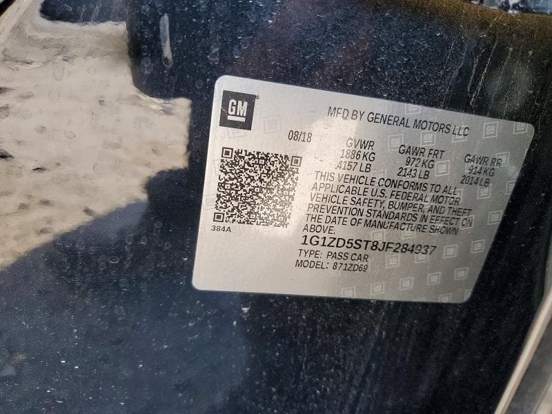 2018 CHEVROLET MALIBU LT 12