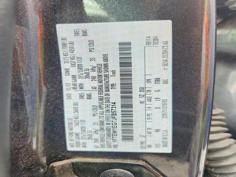 2018 FORD F150 SUPERCREW 12