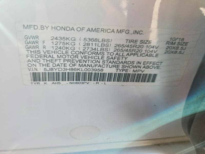 2019 ACURA MDX ADVANCE 13