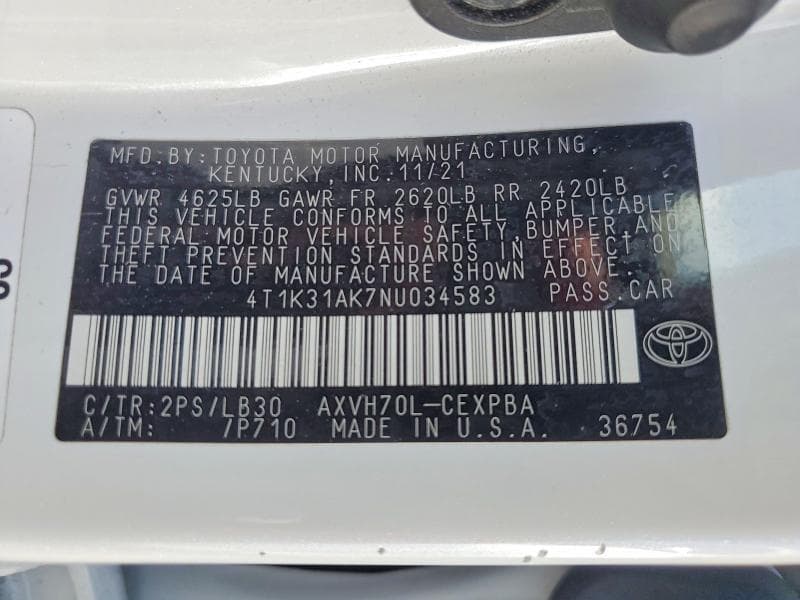 2022 TOYOTA CAMRY XSE 13