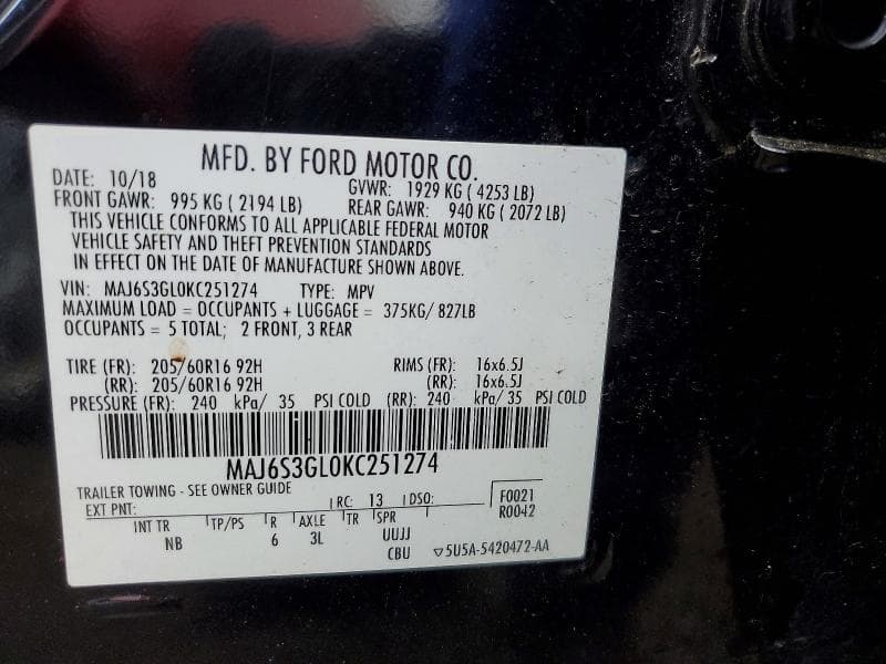 2019 FORD ECOSPORT SE 13