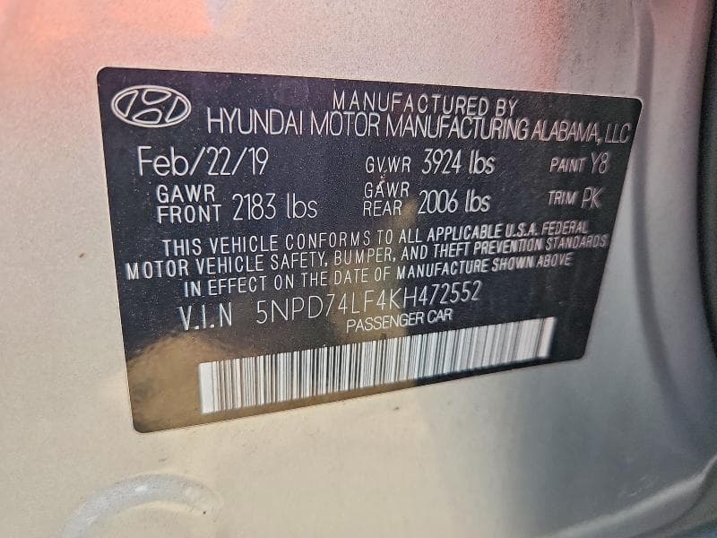 2019 HYUNDAI ELANTRA SE 13