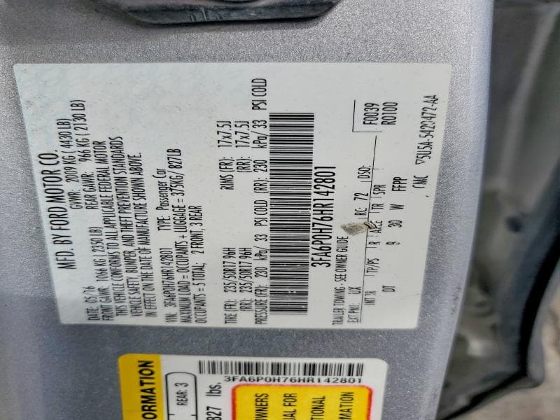 2017 FORD FUSION SE 13