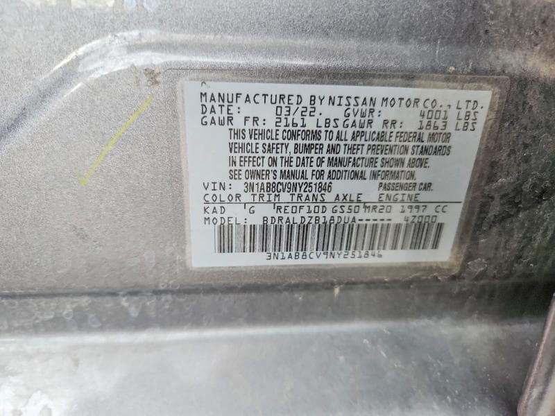 2022 NISSAN SENTRA SV 12