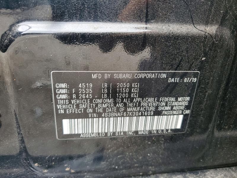 2019 SUBARU LEGACY 2.5I PREMIUM 12