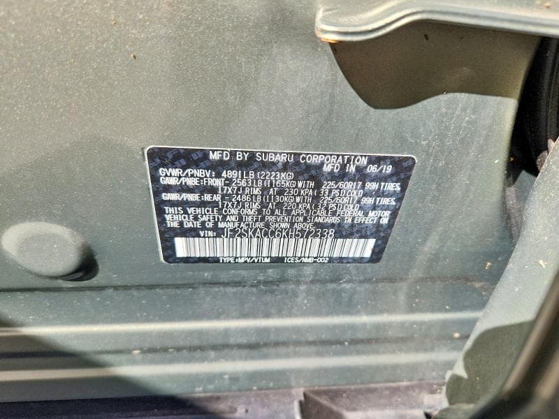 2019 SUBARU FORESTER 13