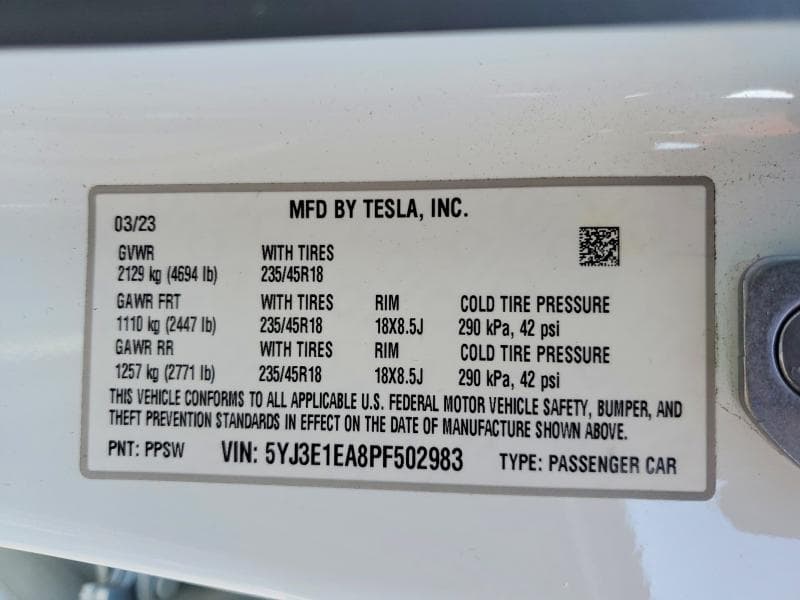 2023 TESLA MODEL 3 13