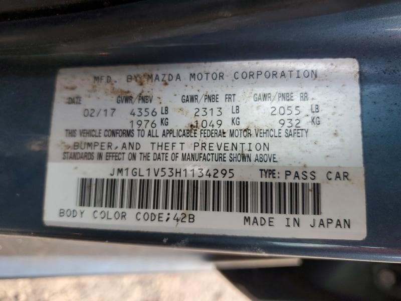 2017 MAZDA 6 TOURING 12
