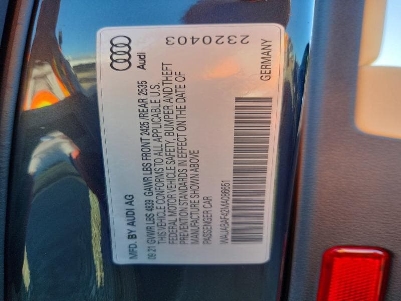 2021 AUDI A4 PREMIUM 40 12