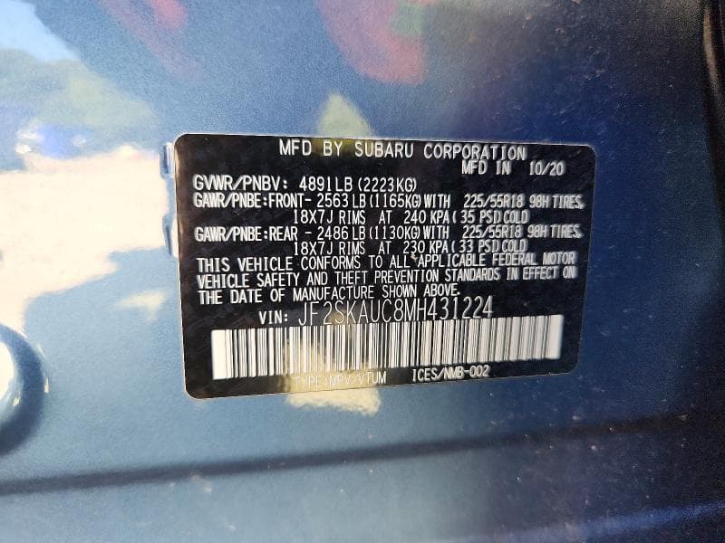 2021 SUBARU FORESTER LIMITED 12