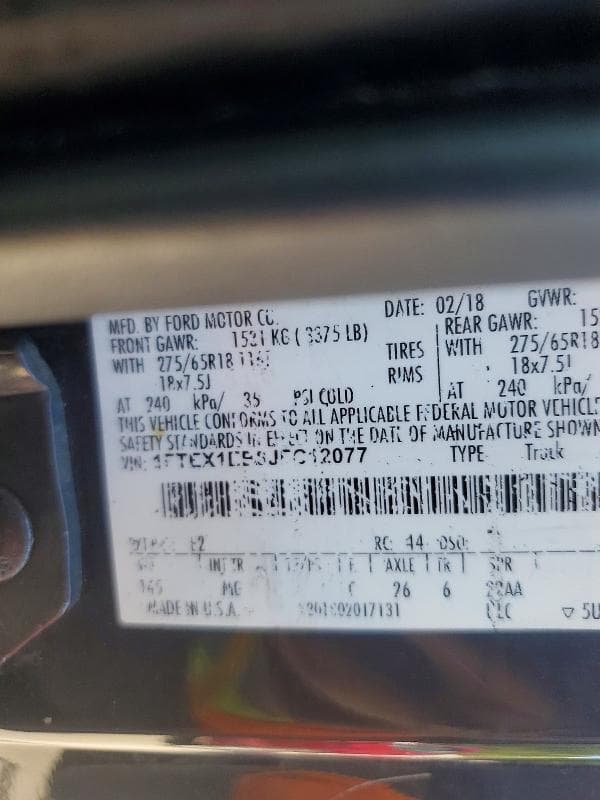 2018 FORD F150 SUPER CAB 12