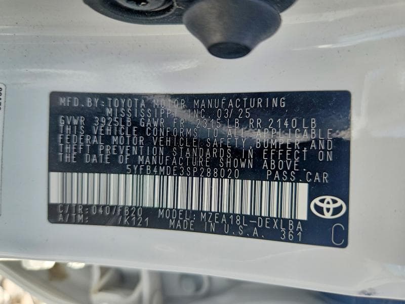 2025 TOYOTA COROLLA LE 13