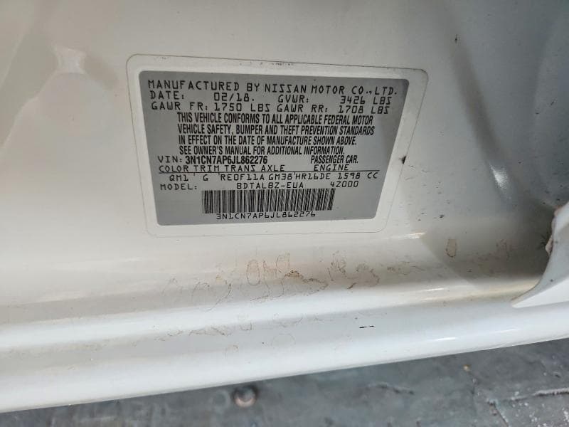 2018 NISSAN VERSA SV 13