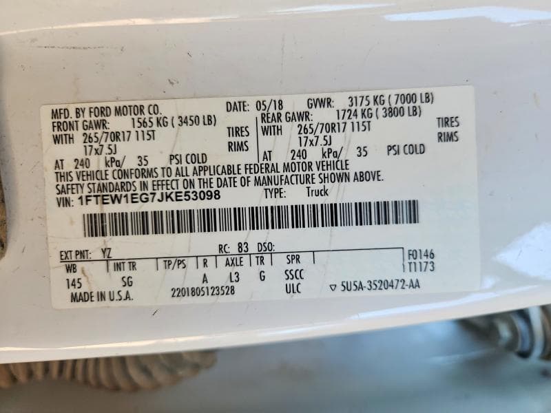 2018 FORD F150 12