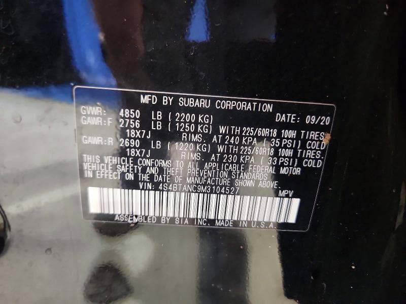 2021 SUBARU OUTBACK LIMITED 12